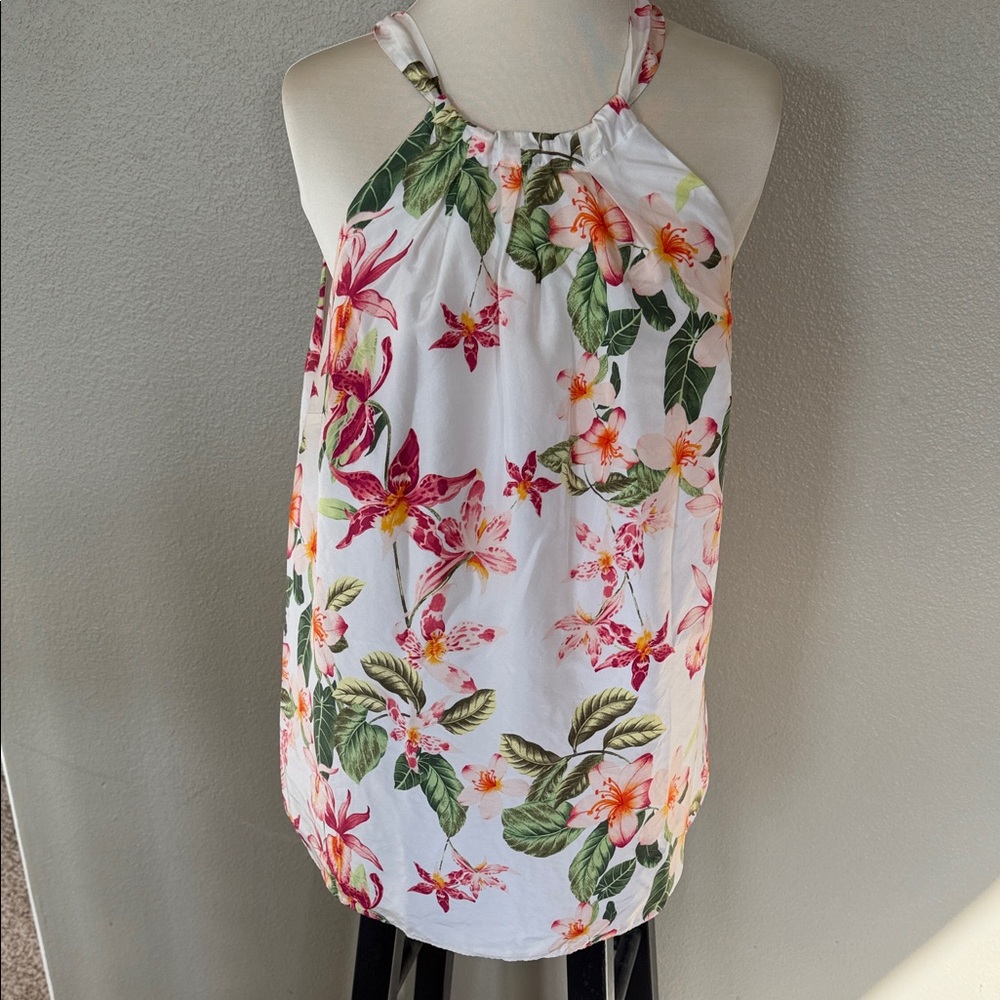 Tommy Bahama Floral Halter Top - White and Pink